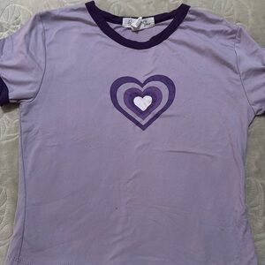Purple shirt with heart